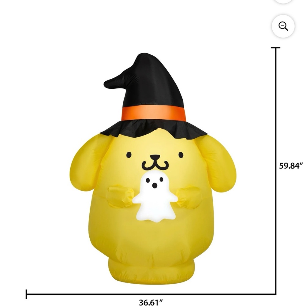 Pompompurrin and Ghost Yellow Witch Halloween Yard Inflatable - Picture 2 of 3
